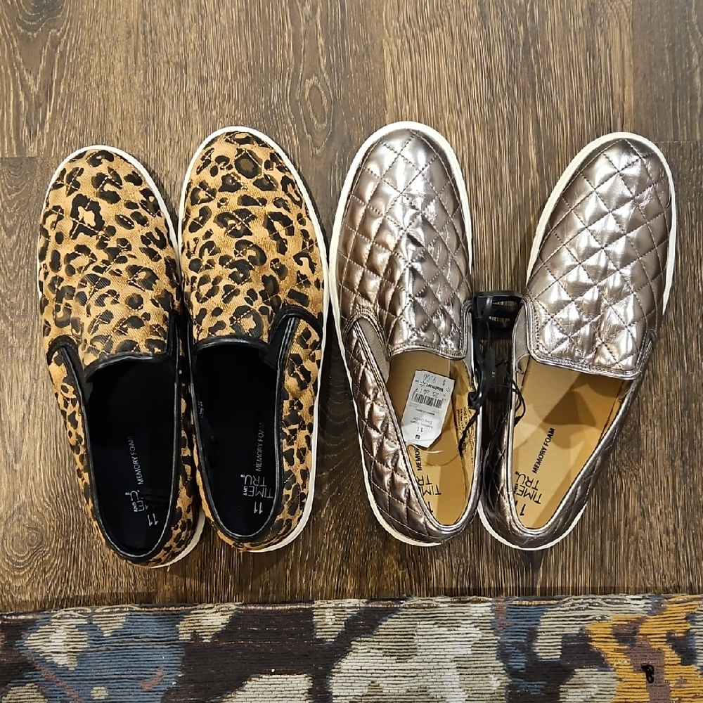Metallic Quilted Slip-On Sneakers - Women's Silver